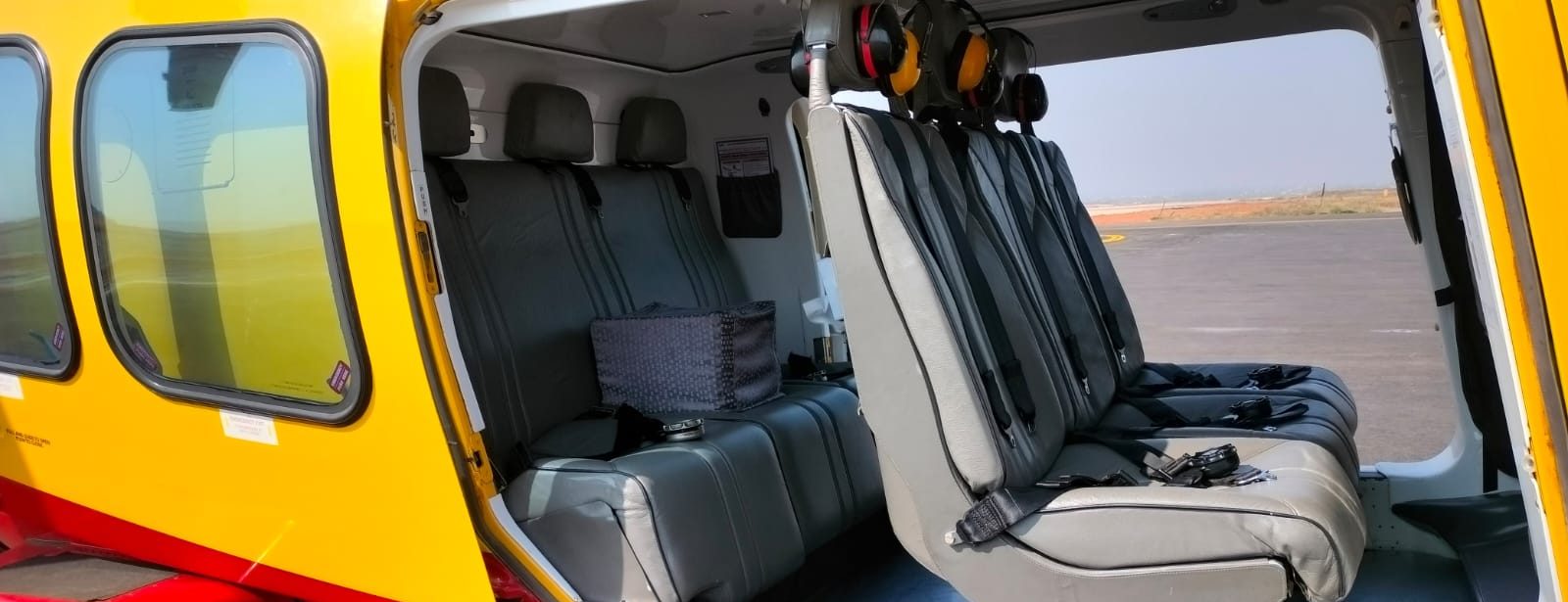 AW109SP passenger cabin seen through the open door