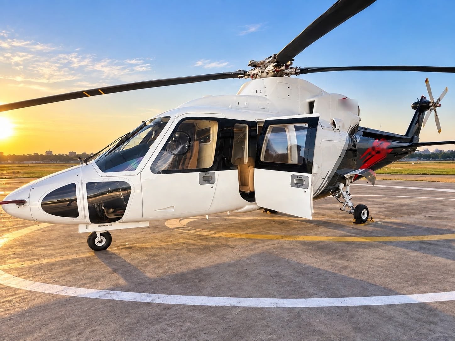 Sikorsky S-76C++ VIP helicopter at Juhu, Mumbai